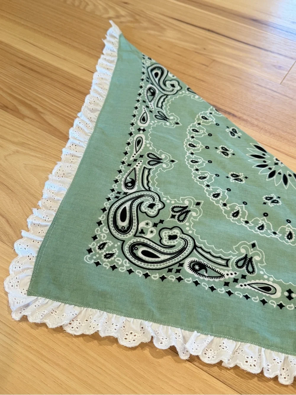 Lace Bandana Hair Scarf Handmade